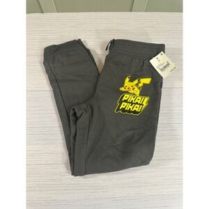 Pokemon Pikachu Pika Pika Graphic Joggers Charcoal Gray Kids XS NWT PKM3640